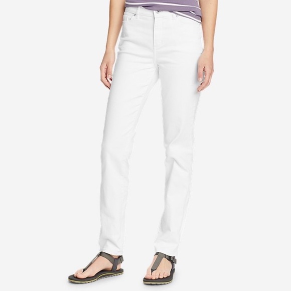 Eddie Bauer Jeans Straight Slightly Curvy White SZ 16 - Picture 1 of 16